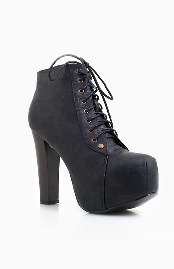 Mega Platform Lace Up Booties Slide 1