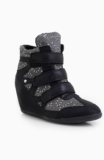 Sequin Wedge Sneaker Slide 1