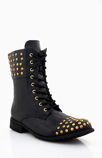 Full Toe Studded Combat Boot Slide 1