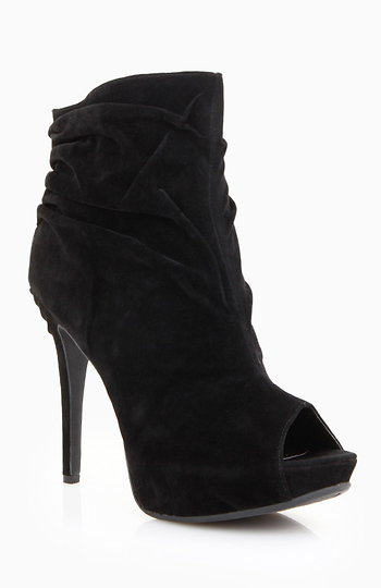 Open Toe Pleated Booties Slide 1