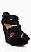 Suede Buckle Strap Wedges Thumb 1