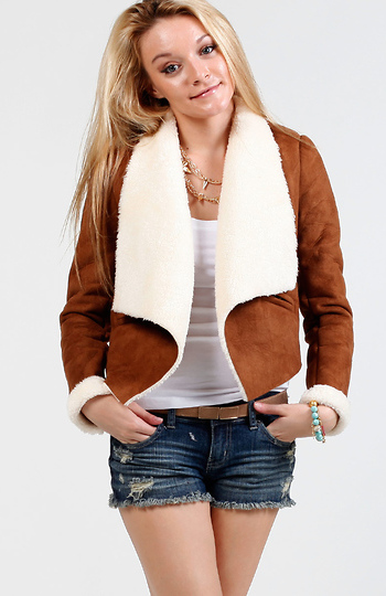 Faux Shearling Jacket Slide 1