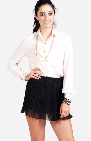 Studded Collar Blouse Slide 1