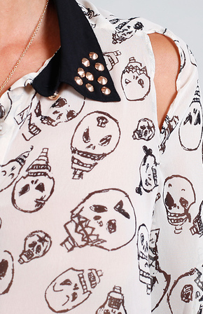 Sheer best sale skull blouse