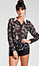 Skull Printed Cut Out Blouse Thumb 1