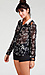 Skull Printed Cut Out Blouse Thumb 2