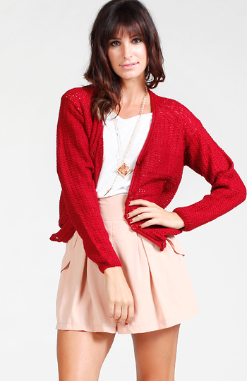 Loose Knit Button Down Cardigan Slide 1