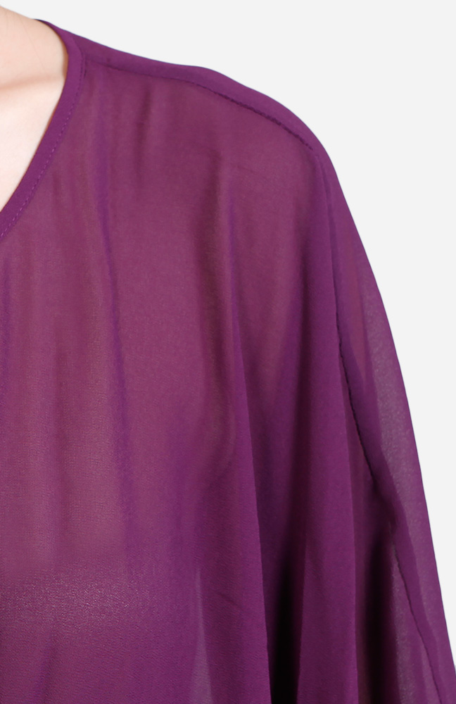 Sheer Zipper Top in Purple | DAILYLOOK