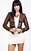 Draped Collar Leatherette Jacket Thumb 1