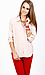 Collar Tip Button Down Blouse Thumb 1