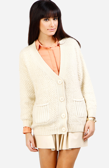 Fuzzy Oversized Cardigan Slide 1