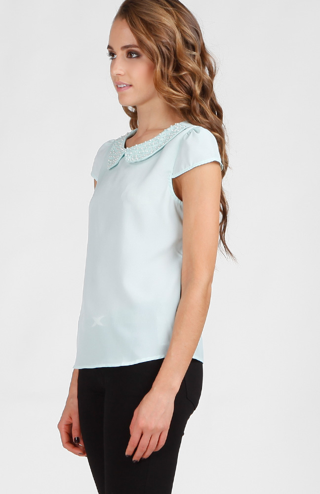 peter pan collar top girls