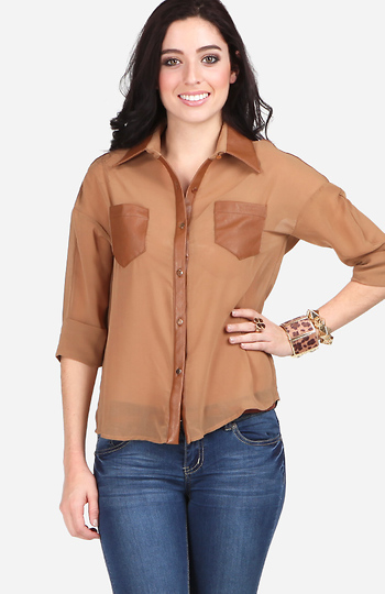 Sheer Cowgirl Button Down Shirt Slide 1