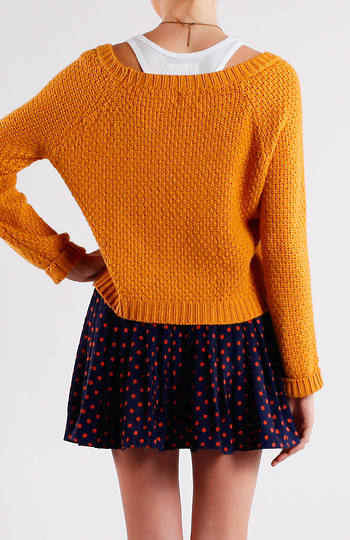 cable knit sweater cropped