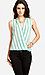 Draped High Low Striped Top Thumb 1