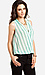 Draped High Low Striped Top Thumb 2