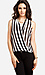 Draped High Low Striped Top Thumb 1