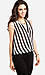 Draped High Low Striped Top Thumb 2