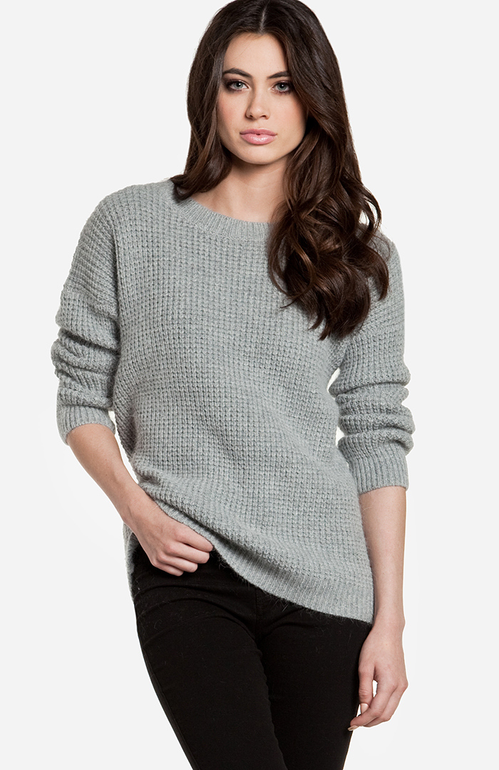 Glamorous Cozy Soft Sweater In Grey Dailylook