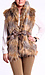 Brown Faux Fur Gilet with Belt Thumb 1