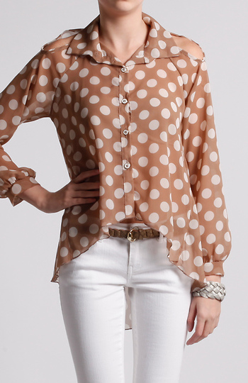 Sheer Polka Dot Top Slide 1