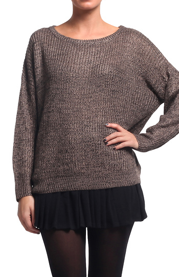 Drop Sleeve Knit Sweater Slide 1