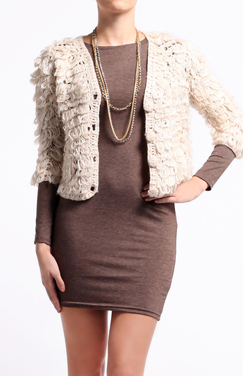 Oversized Loose Knit Cardigan Sweater Slide 1