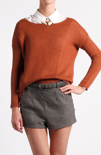 Rust Knit Sweater Slide 1