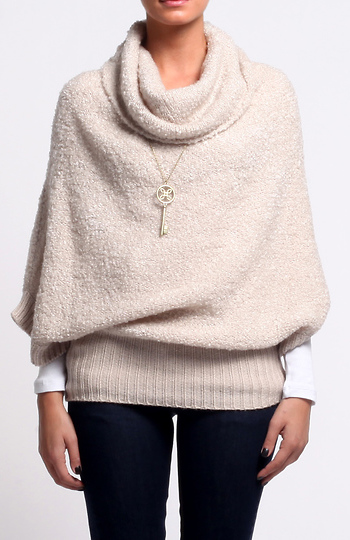 Boucle Cowl Neck Sweater Slide 1