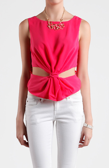 Cut-Out Sleeveless Top Slide 1