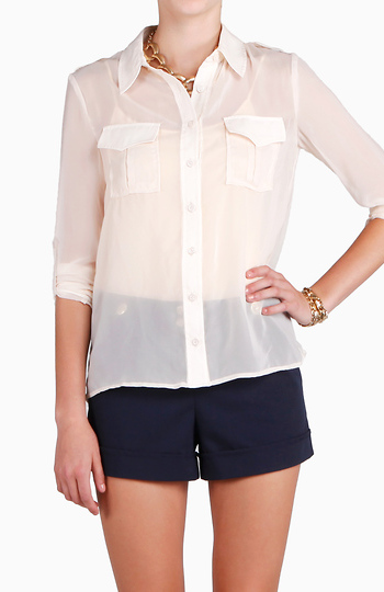 Sheer Utility Blouse Slide 1