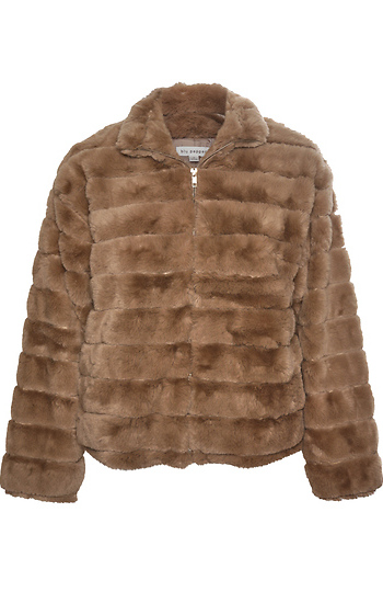 Long Sleeve Faux Fur Jacket Slide 1