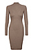 Mock Neck Ribbed Fitted Dress Thumb 1