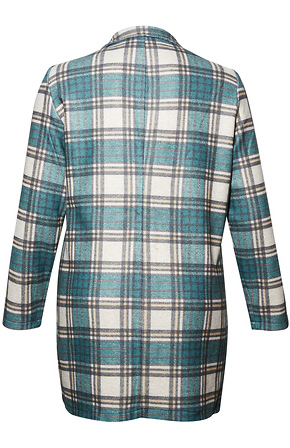 Brushed Plaid Jacket in Teal Multi 14W - 24W