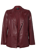 Faux Leather Open Blazer