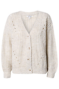 V-Neck Open Knit Cardigan