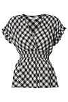 Smocked Waist Checkered Top