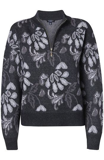 Jacquard Half Zip Sweater Slide 1