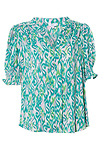 Smocked Puff Sleeve Print Top