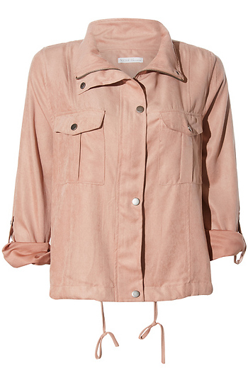 Peach Skin Crop Utility Jacket Slide 1