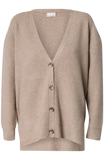 Ribbed Knit V-Neck Cardigan Slide 1