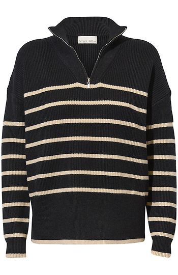 Striped Quarter Zip Sweater Slide 1