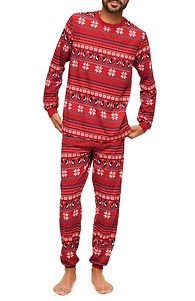 Mens PJ Novelty Red Plus Slide 1